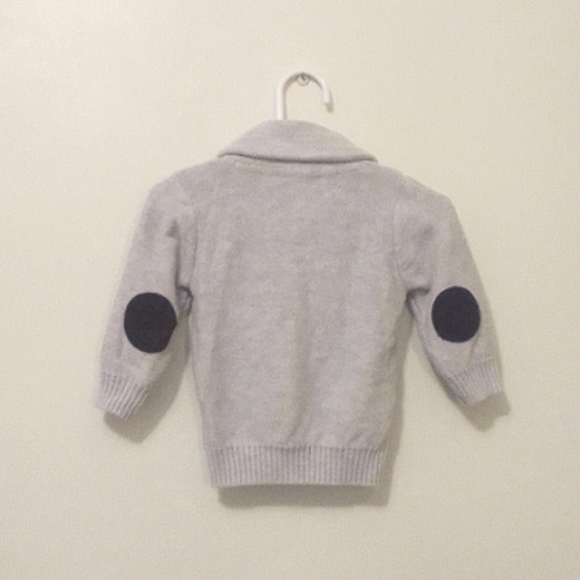 H&M cable knit Sweater with shawl collar and elbow patches US 4-6M - Picture 2 of 4